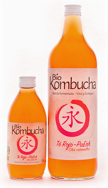 BioKombucha de Té Rojo Pu Erh 1L Vidrio